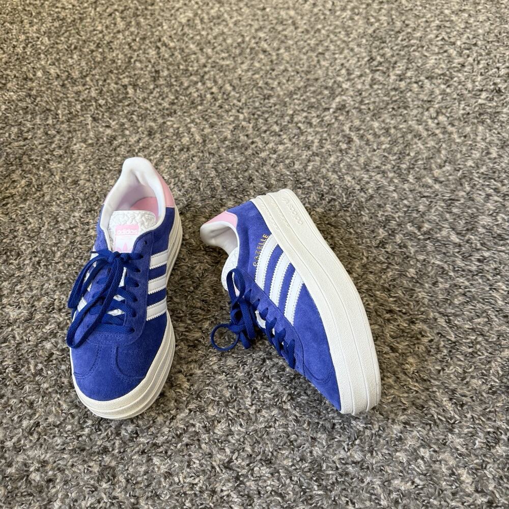 adidas Women’s Blue White Pink Platform Sneakers